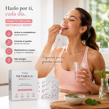 Veylora Metabolic Reset (Moringa + NAD+) | 32 Micro-Perlas de Activación Celular & Saciedad