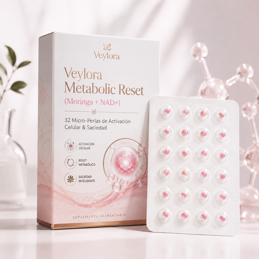Veylora Metabolic Reset (Moringa + NAD+) | 32 Micro-Perlas de Activación Celular & Saciedad